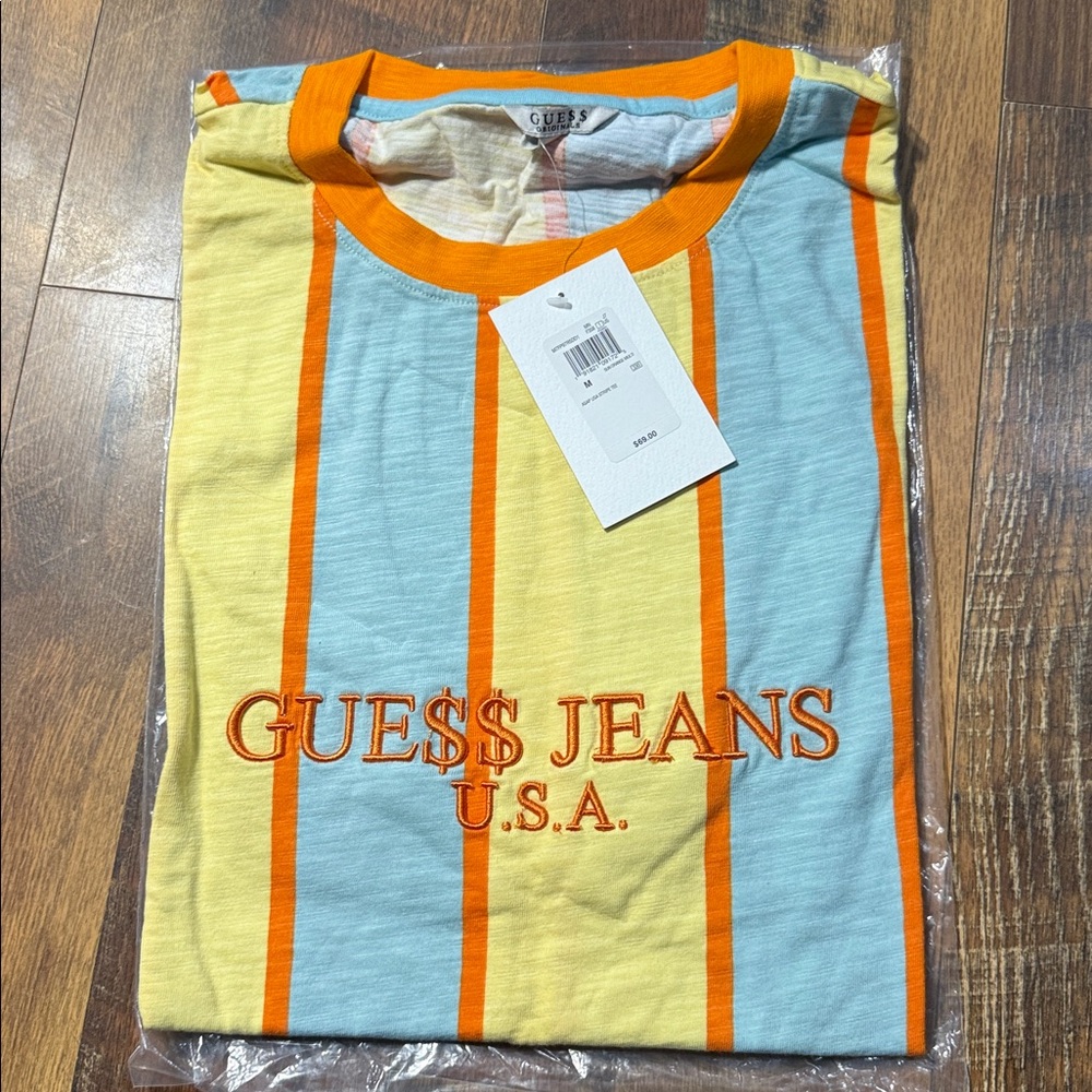 Guess Original ASAP Rocky Yellow and Orange Short Sleeve Shirt NWT - Medium - Picture 4 of 5